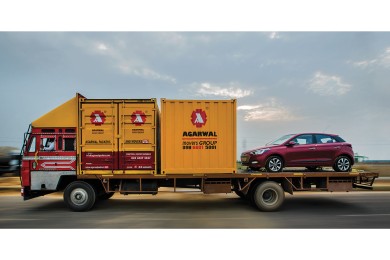 Between two and four cubes can be loaded onto a truck. Ramesh Agarwal, of Agarwal Packers and Movers, says this cuts transport costs by a third.